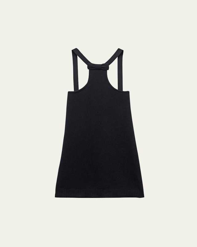 Lambswool Knit Mini Dress with Bow Detail